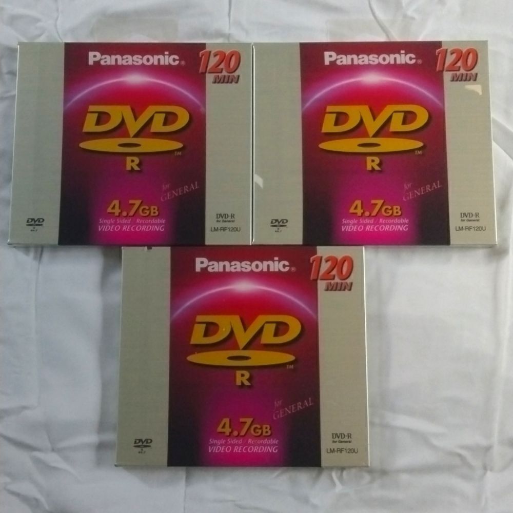 3ct Panasonic DVD-R Discs